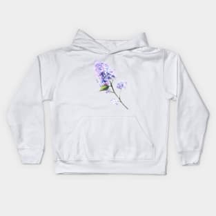 Lilac Flower Twig Kids Hoodie